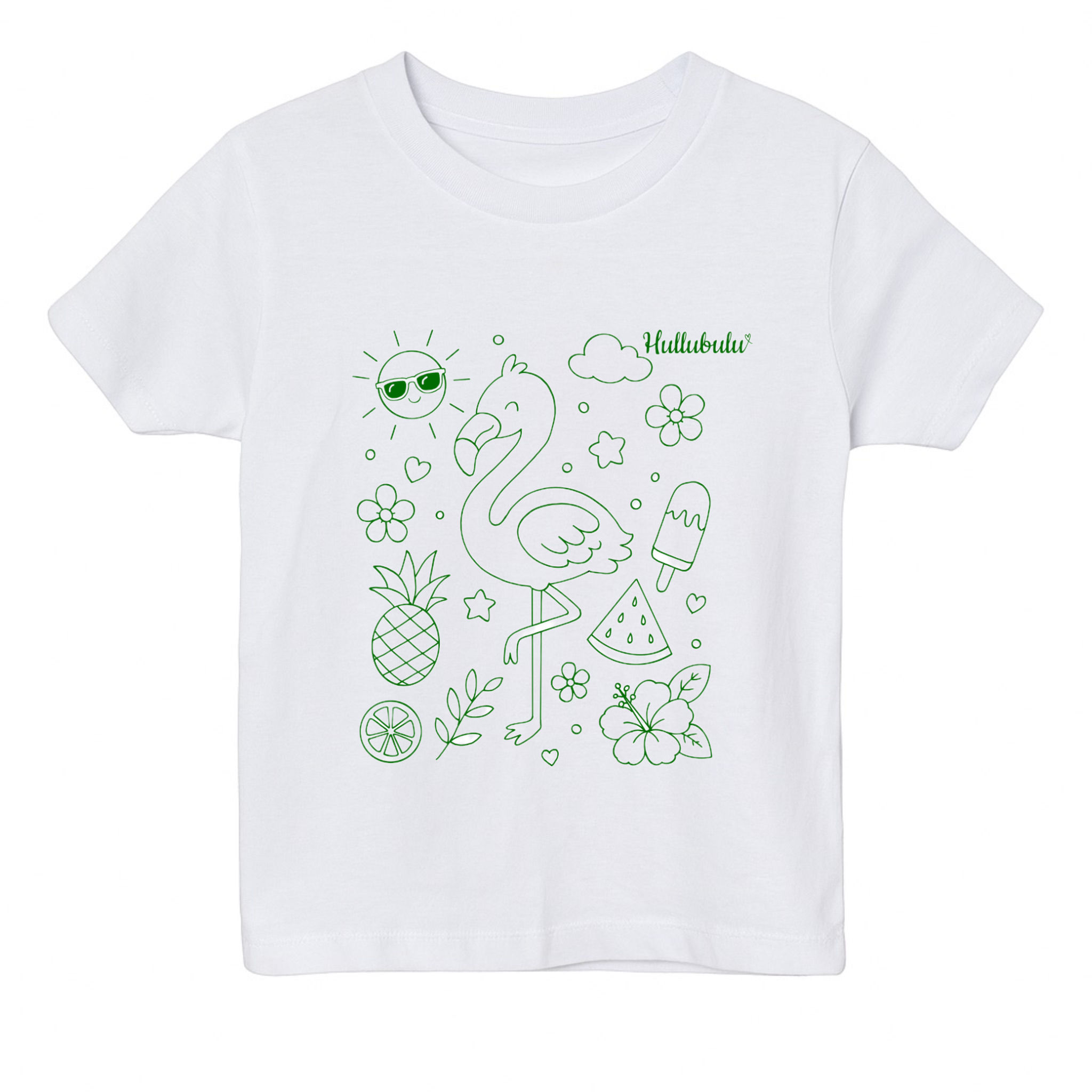 Farvelæg t-shirt - flamingo (inkl. tusser)