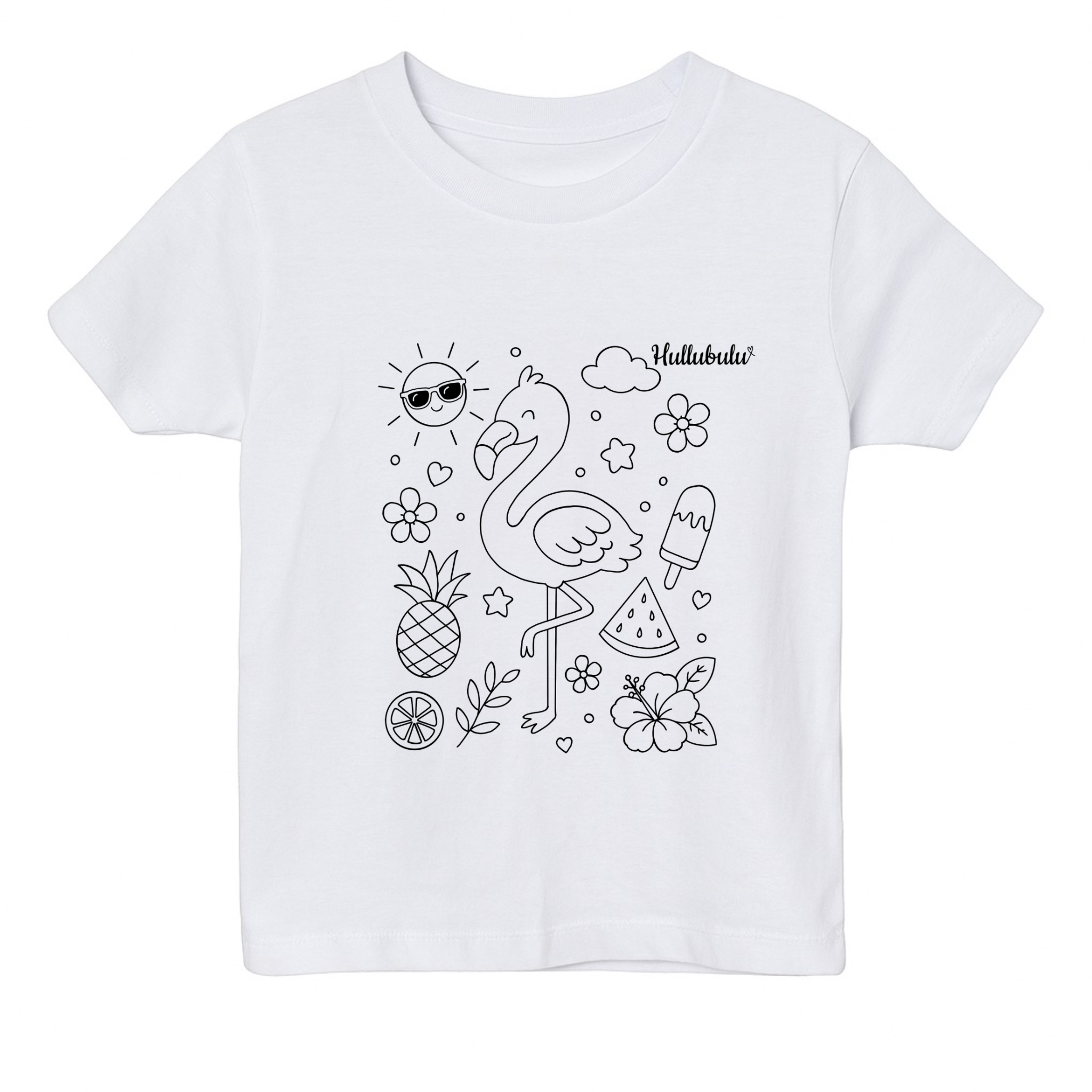 Farvelæg t-shirt - flamingo (inkl. tusser)