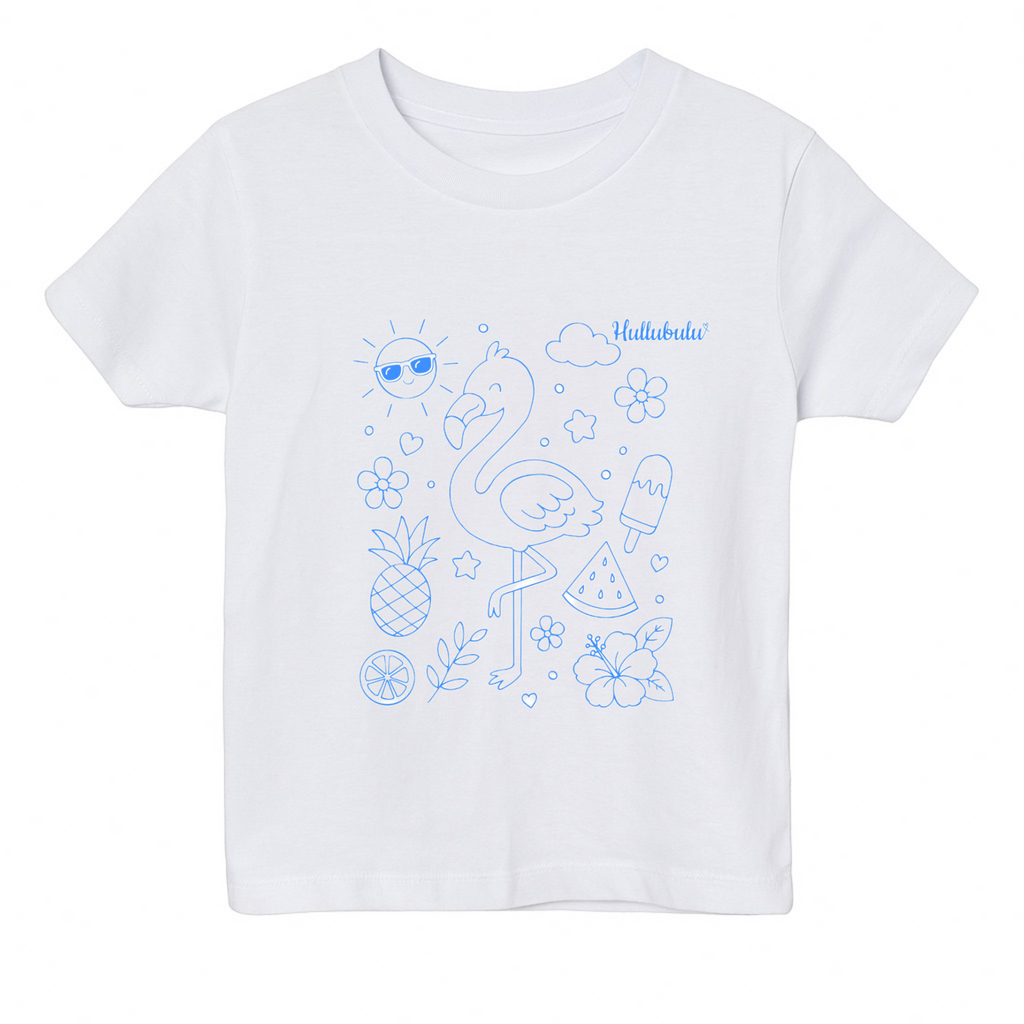 Farvelæg t-shirt - flamingo (inkl. tusser)