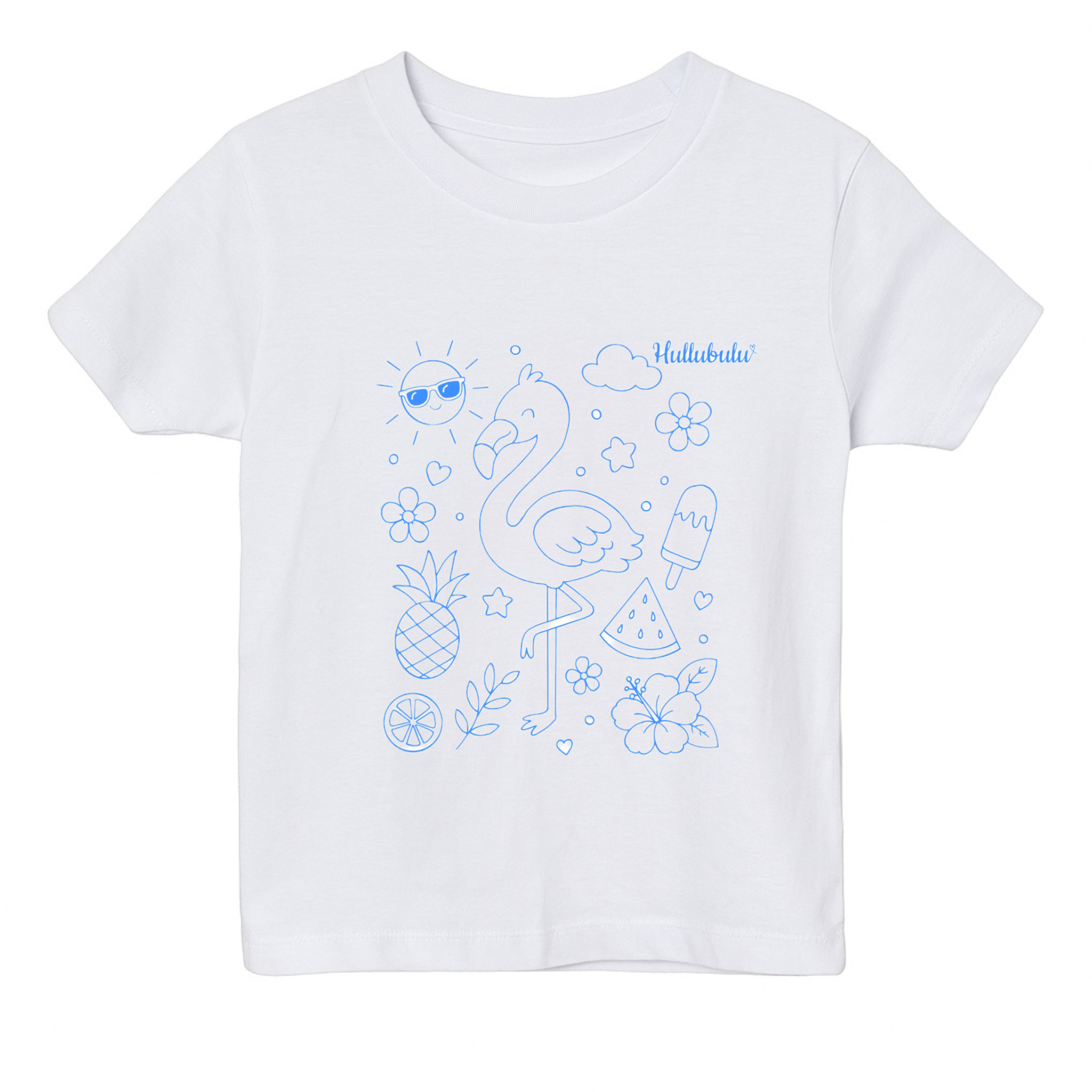 Farvelæg t-shirt - flamingo (inkl. tusser)
