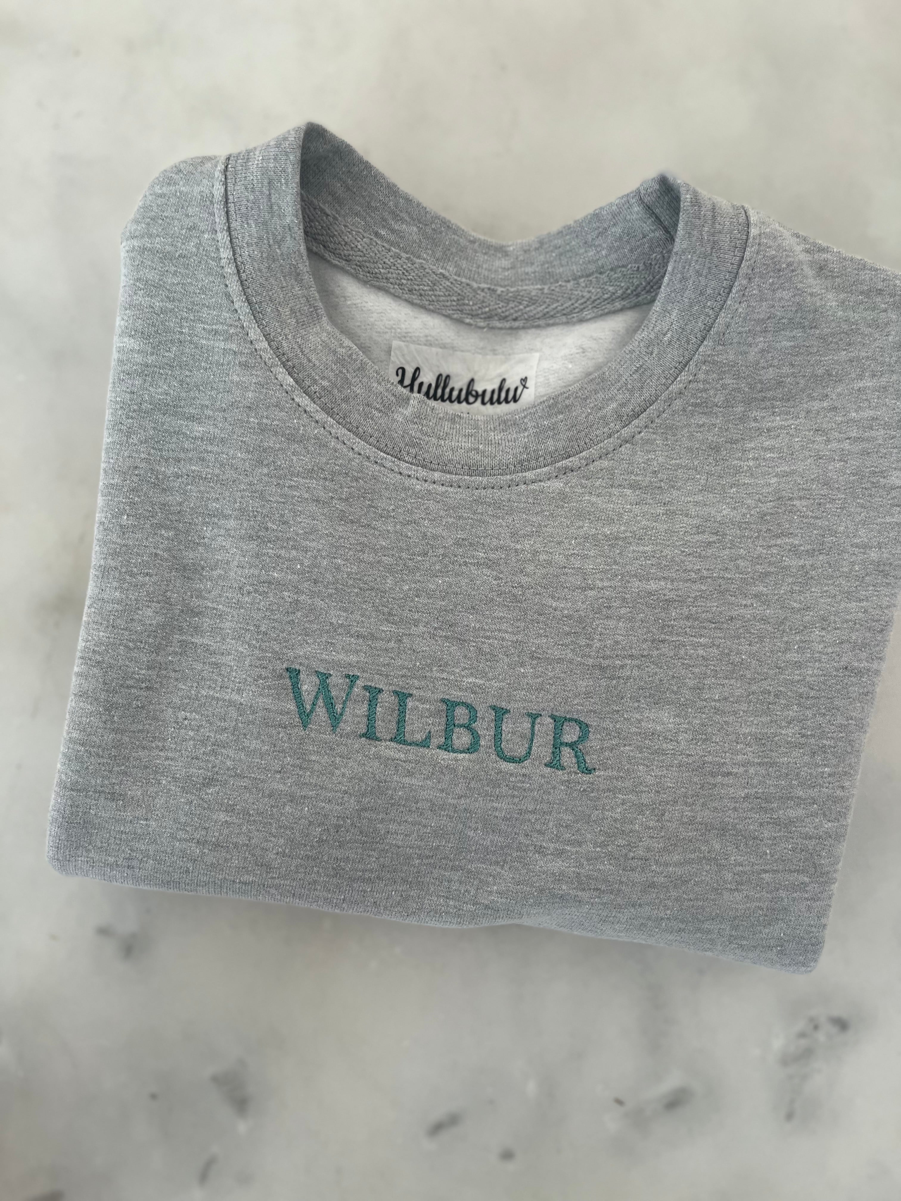 Grå Sweatshirt med broderet navn børn